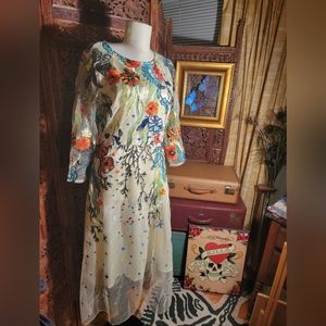 NWT Vicky & Lucas 3/4 Sleeve Embroidered Cocktail Dress, Size M